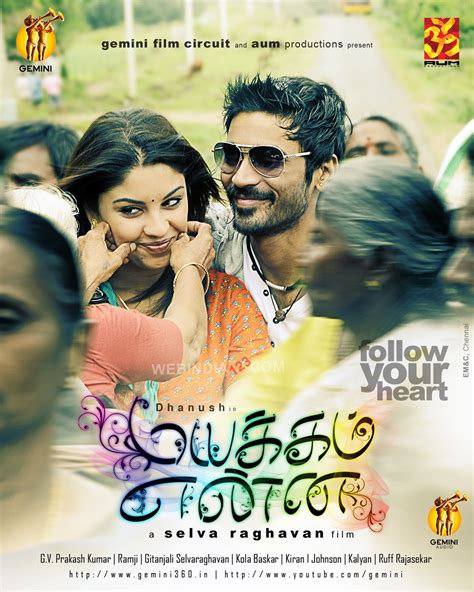<b>Mayakkam</b> <b>Enna</b> is a 2011 Tamil musical film written and directed by Selvaraghavan and produced by Gemini Film Circuit in association with Aum Productions. . Mayakkam enna full movie watch online free